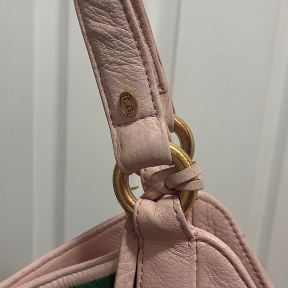 Y2K VINTAGE Juicy Couture Green PINK PLUSH VELOUR DAYDREAMER Shoulder Bag Purse - Picture 9 of 17